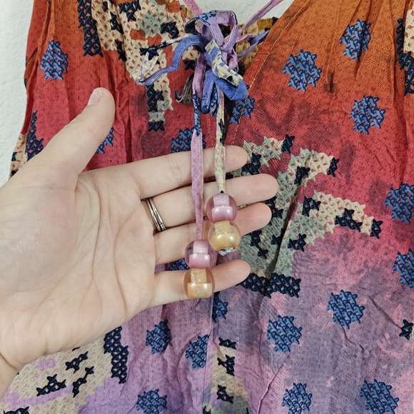 FARM Rio Vibrance Maxi Dress Digital Pixel Ombré Print Sleeveless Size LG - Picture 3 of 11